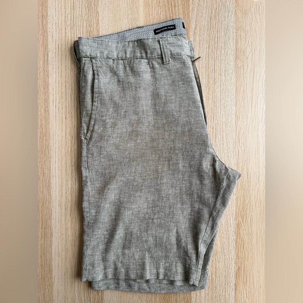Bruno Washable Linen Blend Shorts Men’s 34 Classic Fit Gray - Picture 11 of 13
